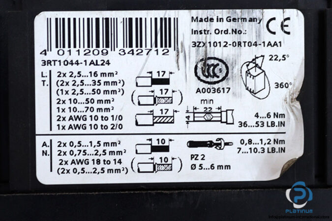 siemens-3RT1044-1AL24-power-contactor-(Used)-3