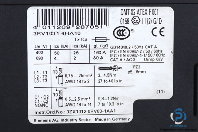 siemens-3RV1031-4HA10-circuit-breaker-without-terminal-(used)-2