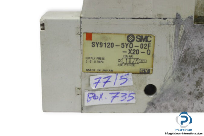 Smc-SY9120-5YO-02F-X20-Q-single-solenoid-valve-(used)-1