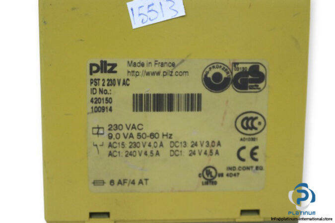 pilz-PST-2-230-V-AC-safety-relay-(Used)-2