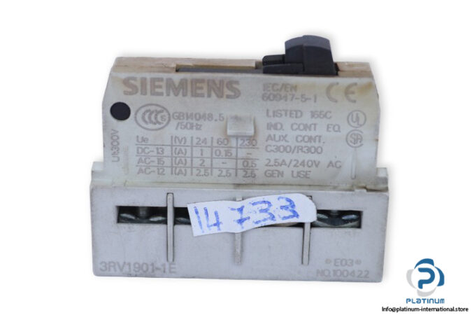 siemens-3RV1901-1E-transverse-contact-switch-(Used)-1