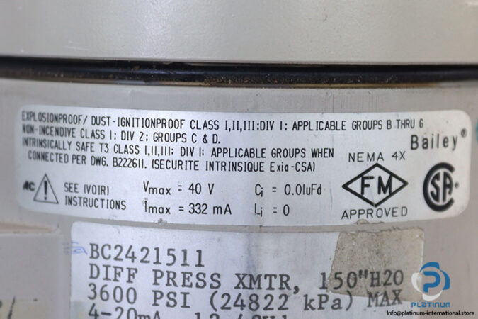 bailey-BC2421511-differential-pressure-transmitter-(Used)-2