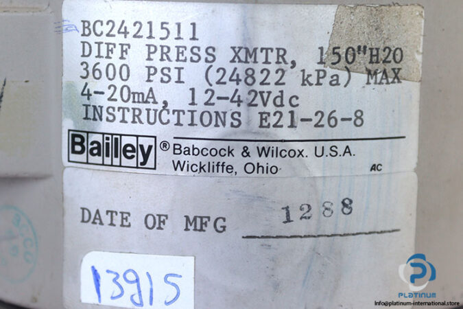 bailey-BC2421511-differential-pressure-transmitter-(Used)-3