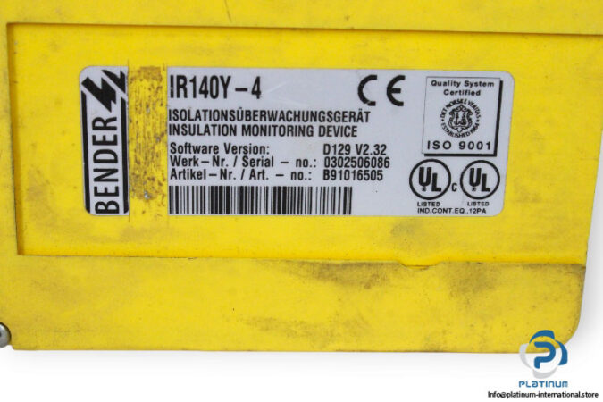 bender-IR140Y-4-B91016505-insulation-monitoring-device-(Used)-2