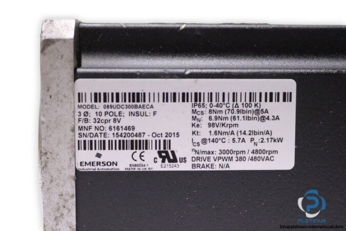 emerson-089UDC300BAECA-servo-motor-(used)-2