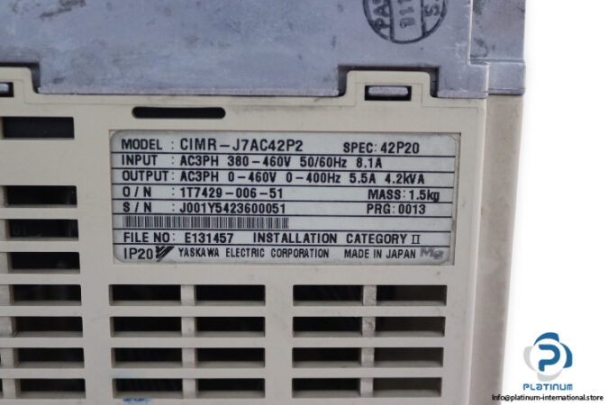 yaskawa-CIMR-J7AC42P2-frequency-drive-(used)-2