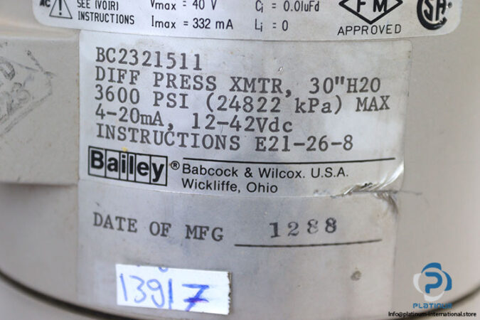 bailey-BC2321511-differential-pressure-transmitter-(Used)-3