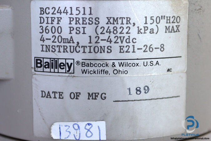 bailey-BC2441511-differential-pressure-transmitter-(Used)-3