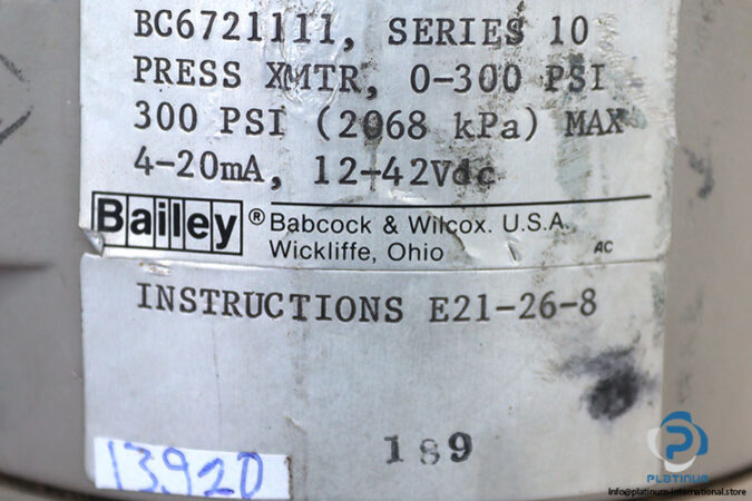 bailey-BC6721111-differential-pressure-transmitter-(Used)-1