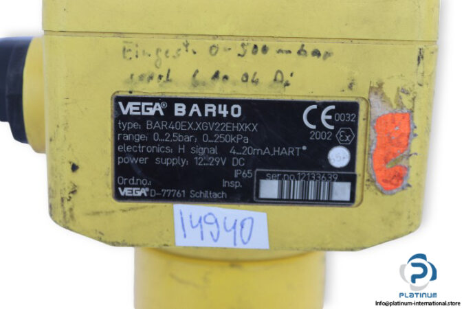 vega-BAR40EX.XGV22EHXKX-process-pressure-transmitter-(Used)-1