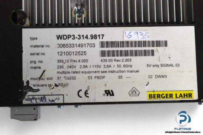 berger-lahr-WDP3-314.9817-Servo-drive-(Used)-2