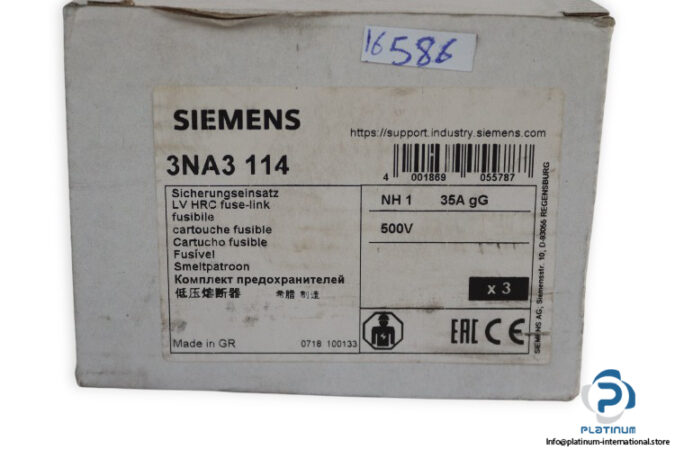 siemens-3NA3-114-lv-hrc-fuse-link(new)-3