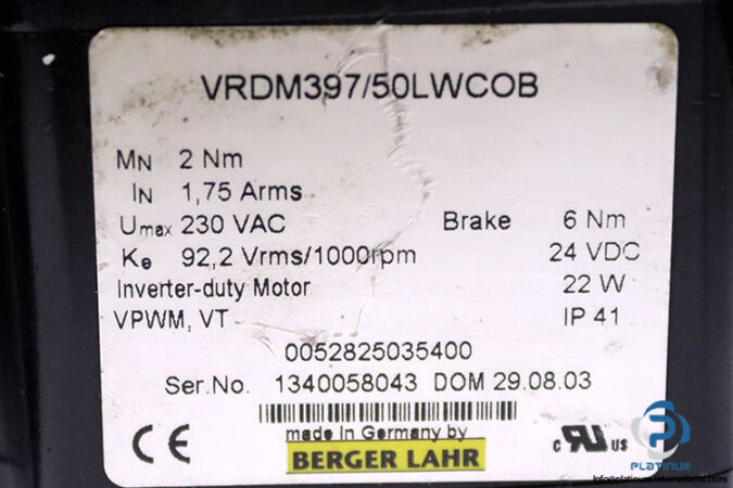 berger-lahr-VRDM397-50LWCOB-stepper-motor(used)-5