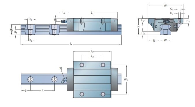 skf-LLTHC-25-LA-T1-P3-linear-guideway-carriage-(new)-6