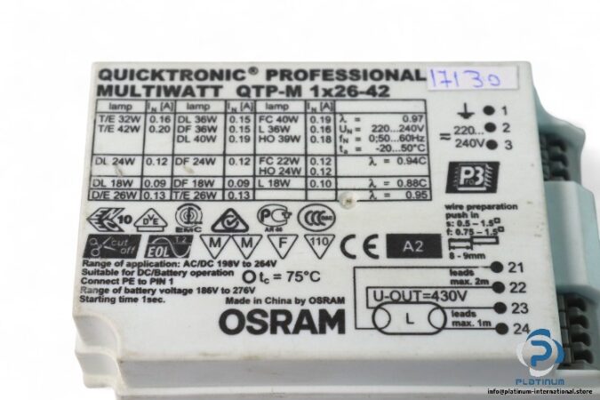 osram-QTP-M-1X26-42-fluorescent-lamp(used)-1