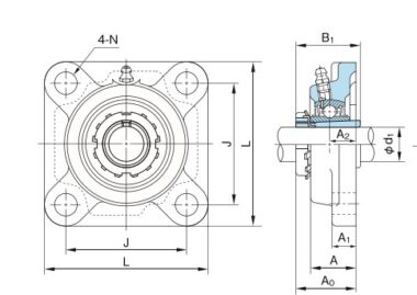 nachi-UKF207-four-bolt-square-flange-unit-new-4