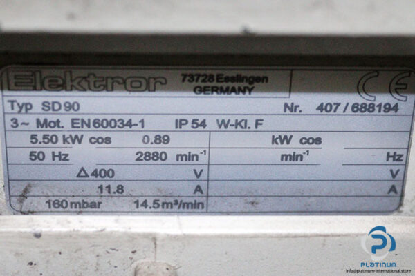 elektror-SD90-single-side-channel-blower-used-2