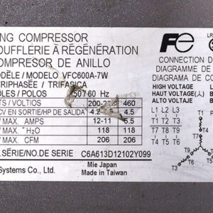 fuji-electric-VFC600A-7W-ring-compressor-used-2