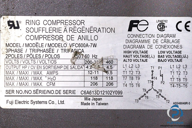 fuji-electric-VFC600A-7W-ring-compressor-used-2