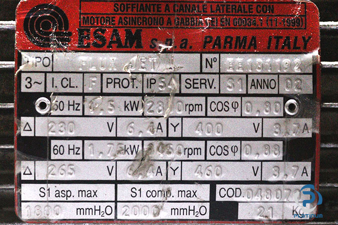 esam-FLUX-JET-single-side-channel-blower-used-2