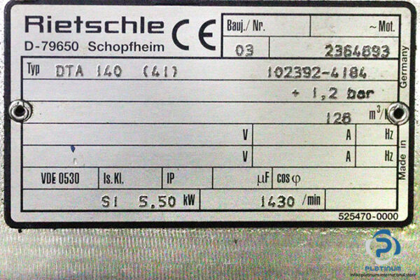 rietschle-DTA-140-vacuum-pump-used-3