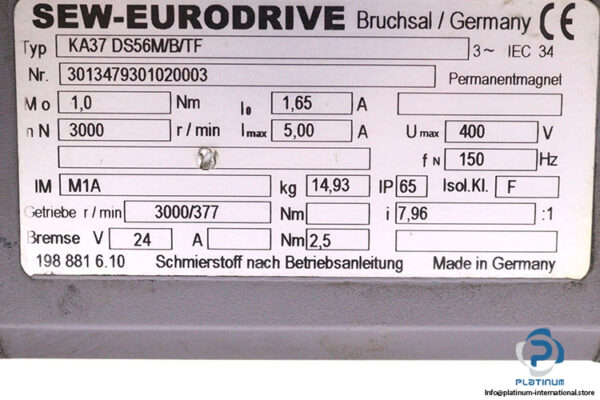 sew-KA37-DS56M_B_TF-gearmotor-used-2