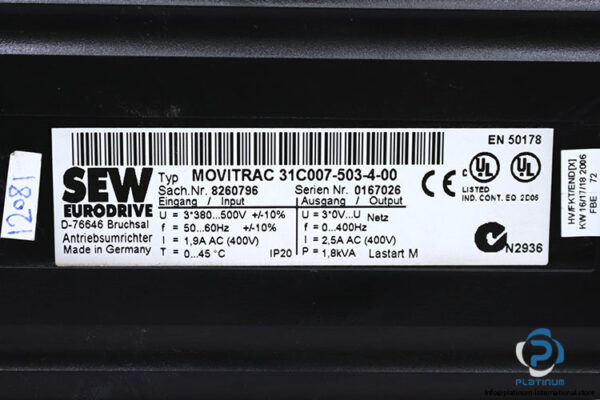 sew-MOVITRAC-31C007-503-4-00-inverter-drive-(used)-2