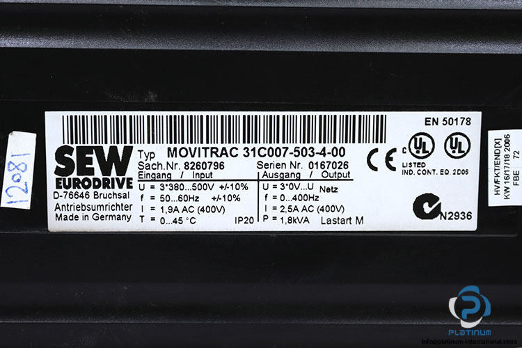 sew-MOVITRAC-31C007-503-4-00-inverter-drive-(used)-2