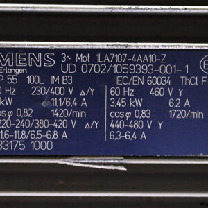 siemens-1LA7107-4AA10-Z-brake-motor-used-2