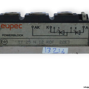 eupec-TT-25-N-12-KOF-22E3-thyristor-module-(Used)-2