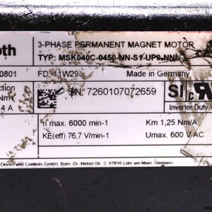 rexroth-MSK040C-0450-NN-S1-UP0-NNNN-3-phase-permanent-magnet-motor-used-2