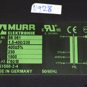 murr-elektronik-86-061-single-phase-control-and-isolation-transformer-(Used)-1