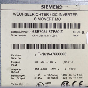 siemens-6SE7031-8TF50-Z-dc-inverter-(Used)-2