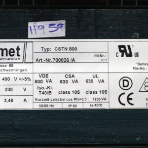 ismet-CSTN-800-single-phase-control-isolation-transformer-(Used)-1