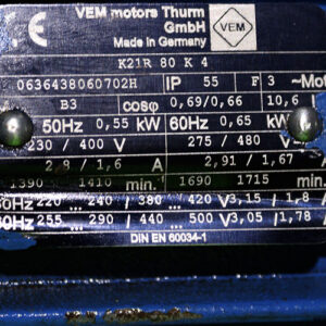 vem-K21R-80-K-4-brake-motor-used-1