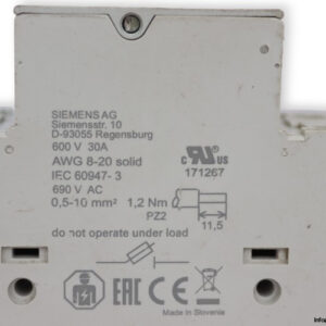 siemens-3NW7-023-cylindrical-fuse-holder-(used)-1