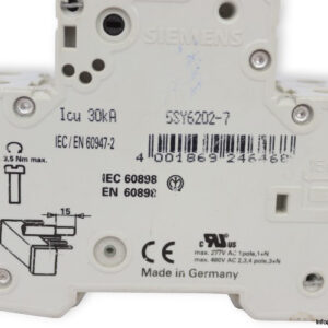 siemens-5SY6202-7-miniature-circuit-breaker-(used)-2