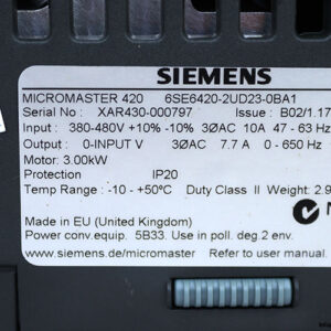 siemens-6SE6420-2UD23-0BA1-inverter-drive-(Used)-2