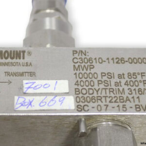rosemount-C30610-1126-0000-in-line-valve-(used)