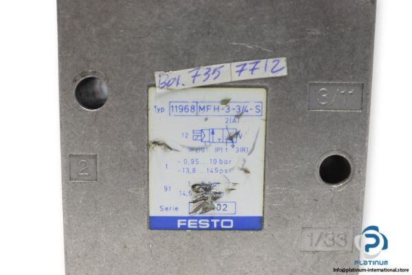 Festo-11968-air-solenoid-valve-with-coil-(used)-1