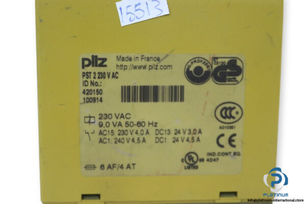 pilz-PST-2-230-V-AC-safety-relay-(Used)-2