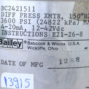 bailey-BC2421511-differential-pressure-transmitter-(Used)-3