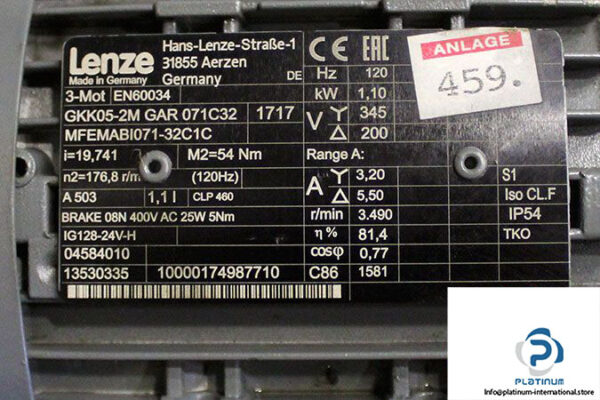lenze-gkk05-2m-gar-071c32-bevel-geared-motor-with-clutch-4