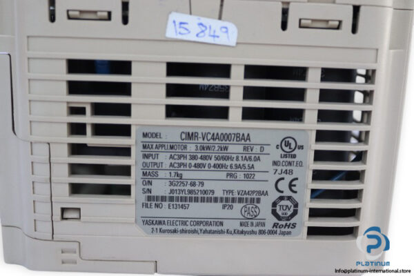 yaskawa-CIMR-VC4A0007BAA-compact-ac-drive-(used)-2