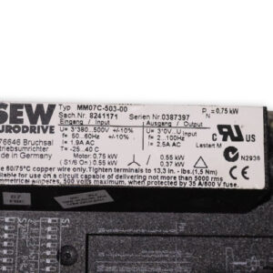 sew-ka47-t-dt80n4-bmg-hr-mm07-helical-bevel-gear-motor-used-4