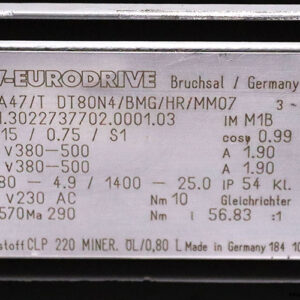 sew-ka47-t-dt80n4-bmg-hr-mm07-helical-bevel-gear-motor-used-5