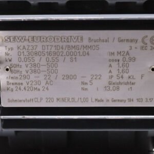 sew-kaz37-dt71d4-bmg-mm05-helical-bevel-gear-motor-used-5