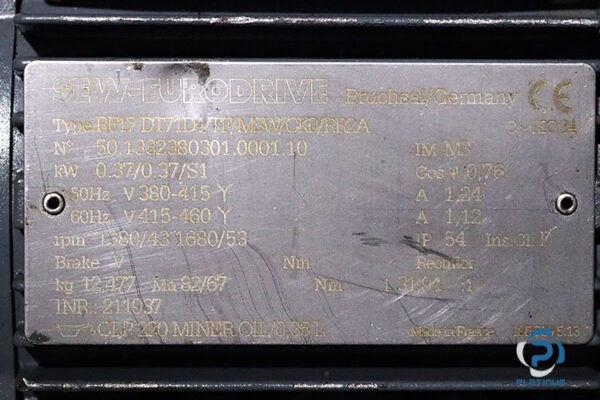 sew-rf17-dt71d4-tf-msw-ck0-rr2a-3-phase-motor-used-4