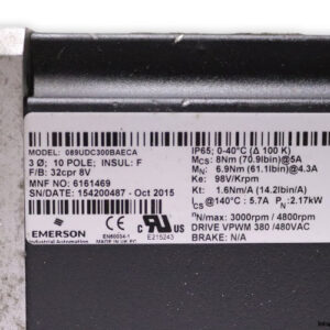emerson-089UDC300BAECA-servo-motor-(used)-2