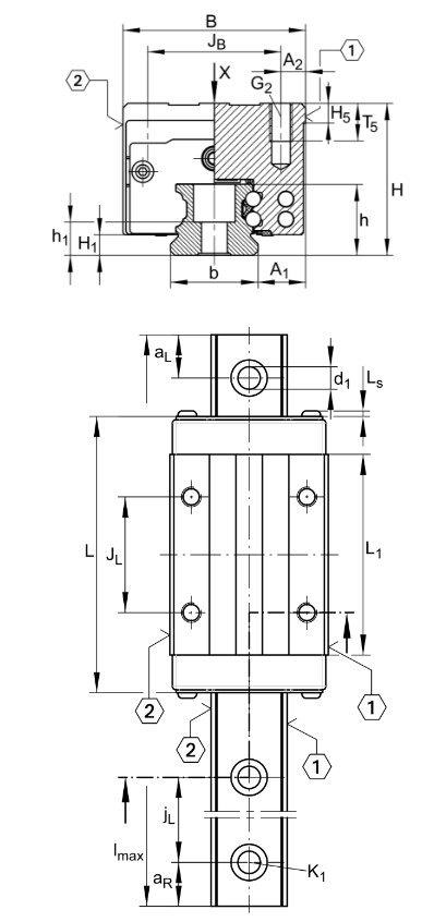 ina-KWVE20-B-S-G3-V1-linear-recirculating-ball-bearing-(used)-2